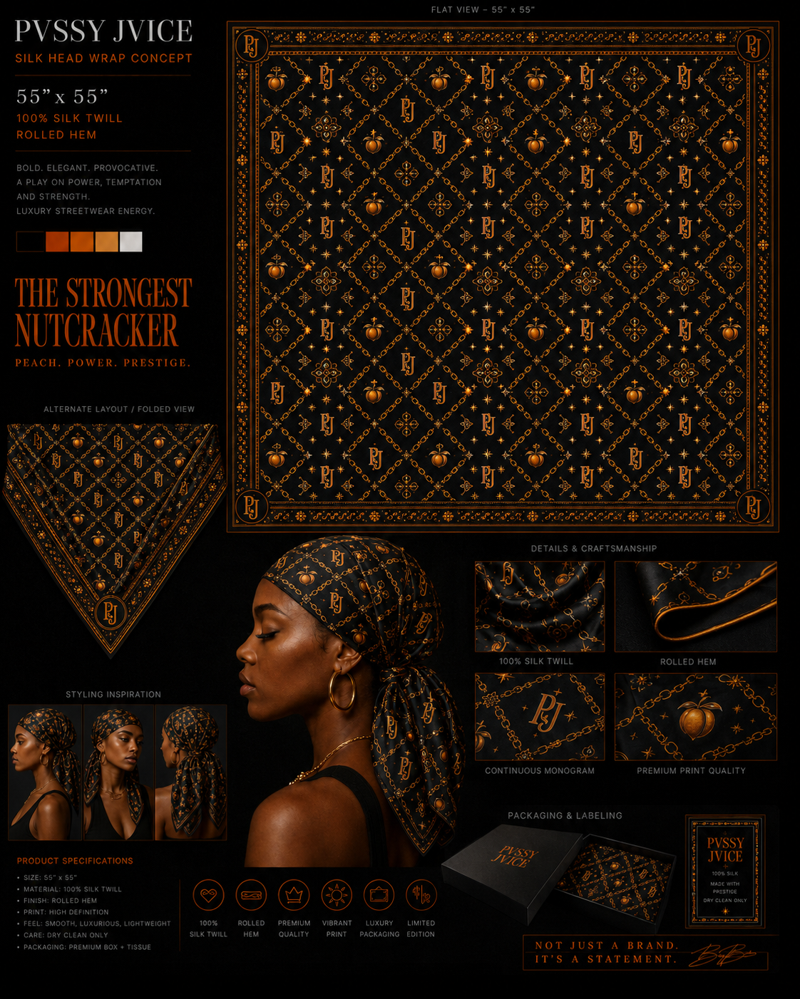 PVSSY JVICE silk head wrap concept board